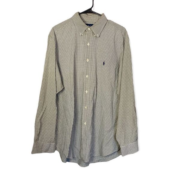 Ralph Lauren Men's Classic Fit Checkered Gray White Long Sleeve Button Down - Picture 1 of 11